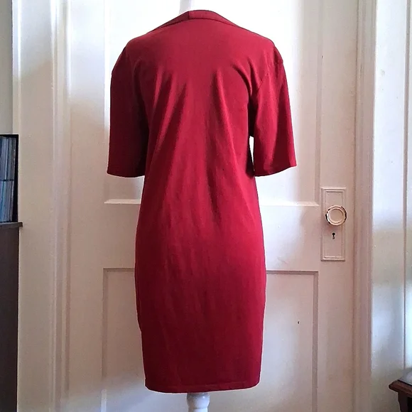Red Lace-Up Women's Dress - Picture 3 of 3